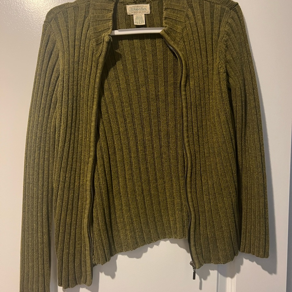 St. John's Bay Olive Zip-Up Cardigan